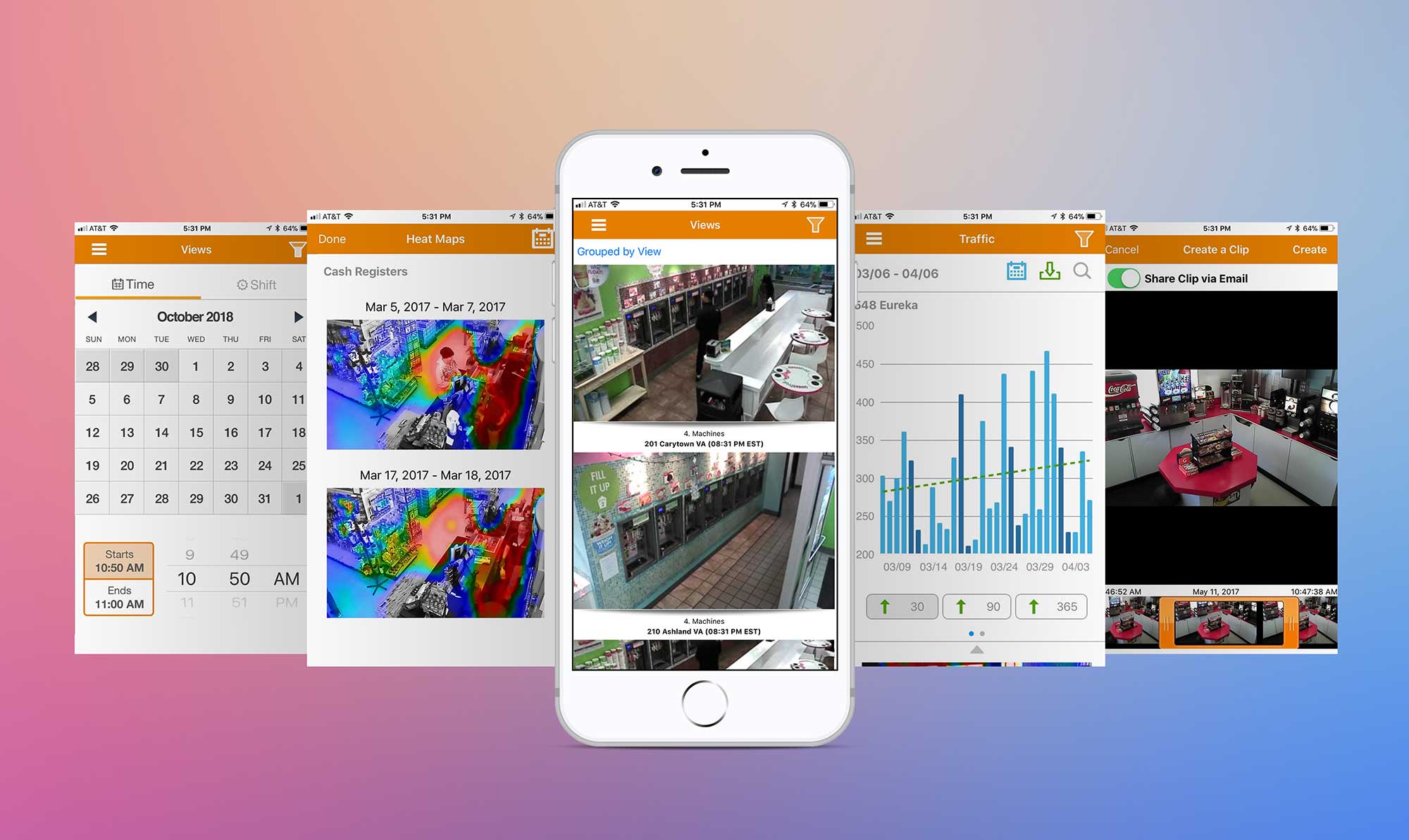 iPhone screens with analytics data