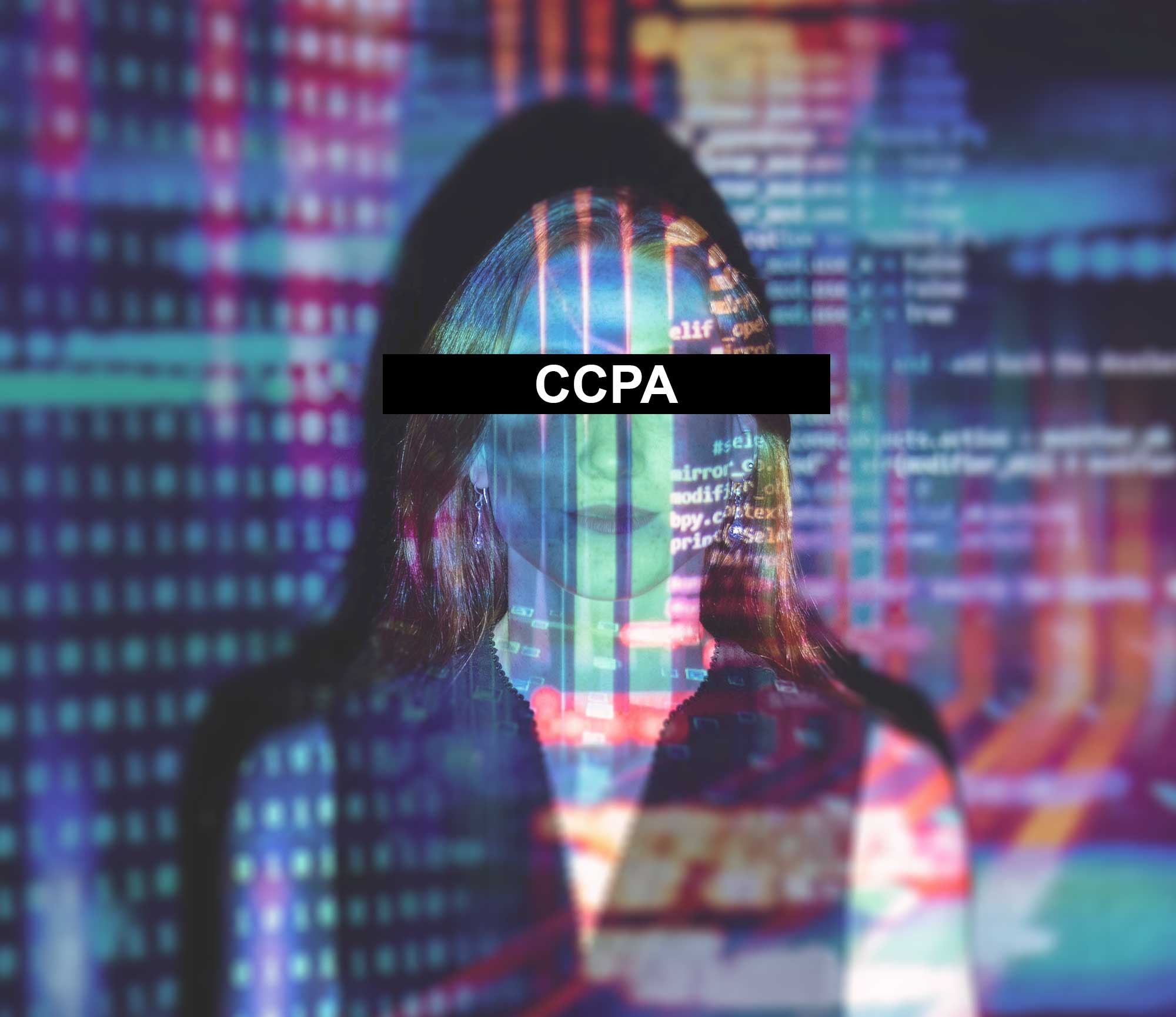Woman overlayed with code