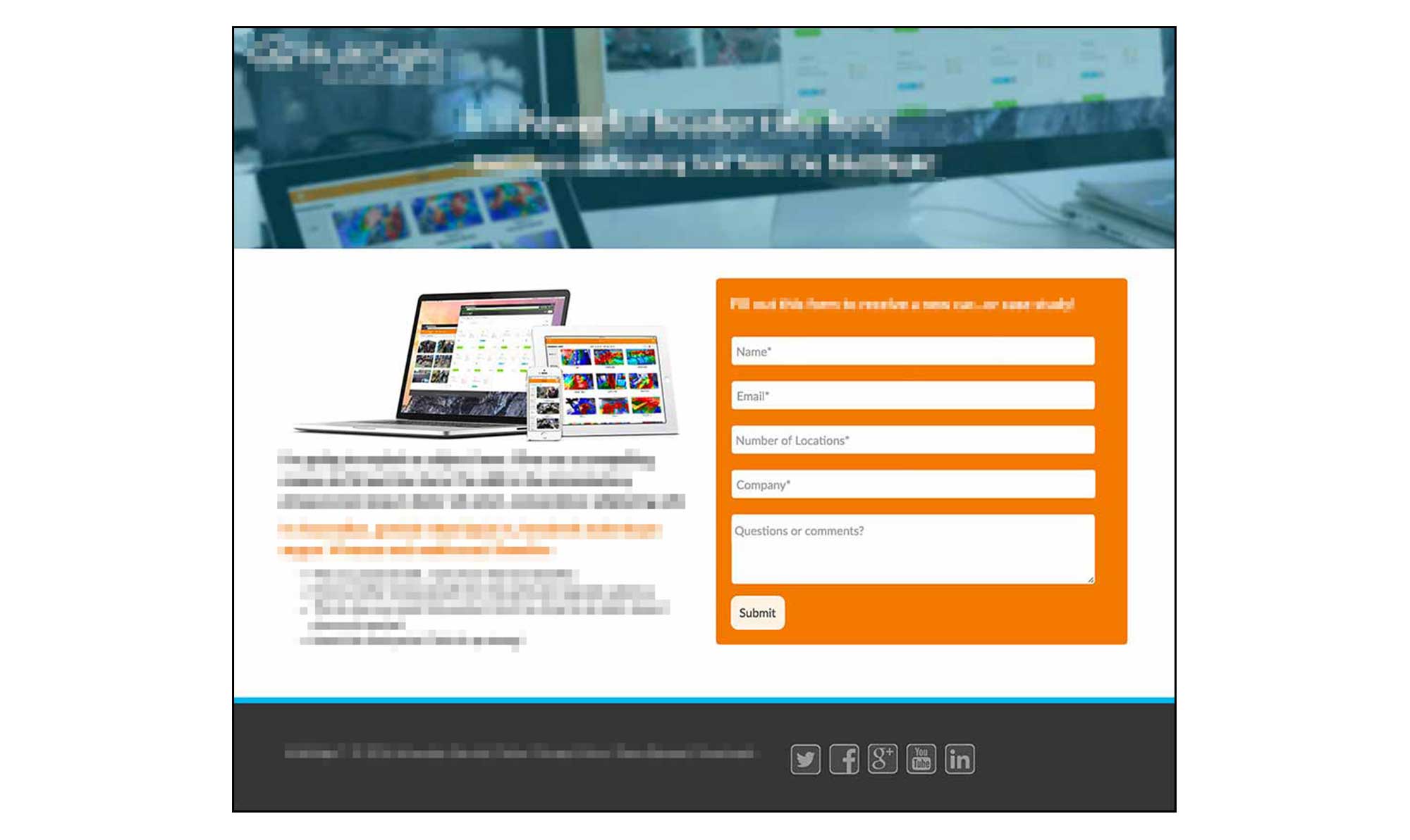 An example of an improved web form used in AB testing